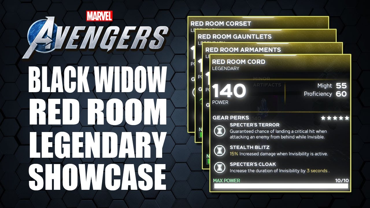 BLACK WIDOW | RED ROOM FULL LEGENDARY SET SHOWCASE & GAMEPLAY | Marvel's Avengers