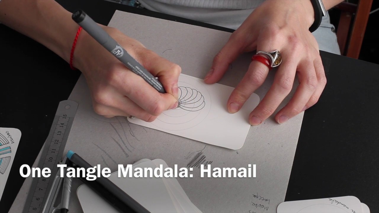 One Tangle Mandala - Hamail tangle pattern