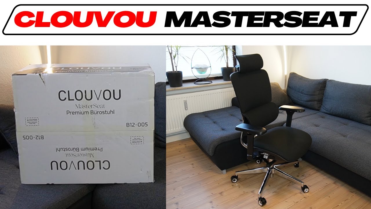 CLOUVOU MasterSeat Ergonomischer B&uuml;rostuhl 🥇 Unboxing & Montage (Aufbau Anleitung) + Test