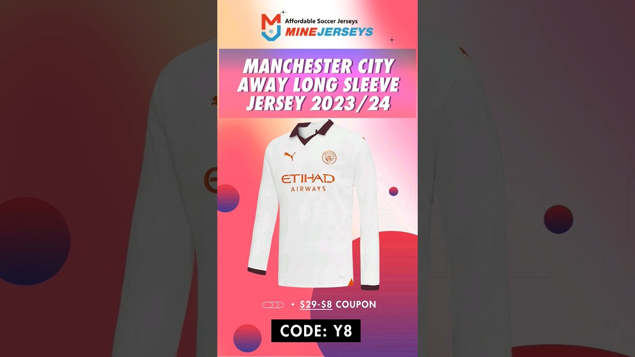 Manchester City Away Long Sleeve Jersey 2023/24 #Minejerseys #cheapjersey #soccerjersey #soccergame