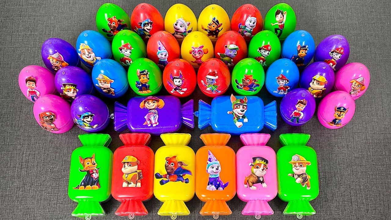 Paw Patrol Surprise Eggs Opening 🐶 Colorful Candy Toys Skye Chase Marshall,...Satisfying Video ASMR