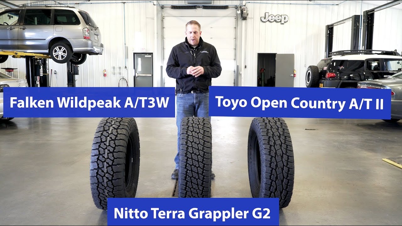 Сравнение шин AT: Nitto Terra Grappler G2, Toyo Open Country ATII и Falken Wildpeak AT3W