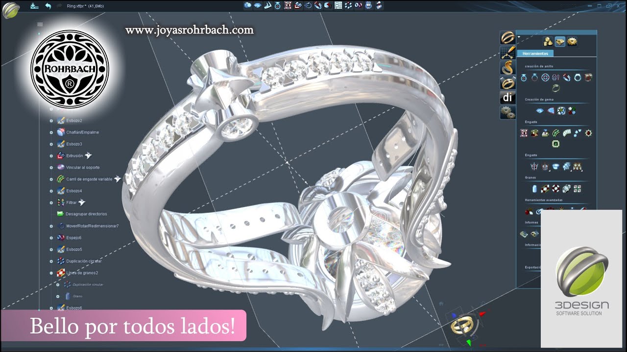 Creando joyas con Damien ROHRBACH y 3DESIGN CAD V9