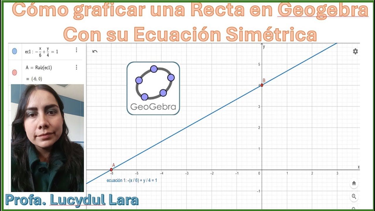 Graficar en Geogebra una Recta | Ecuación en forma Simétrica