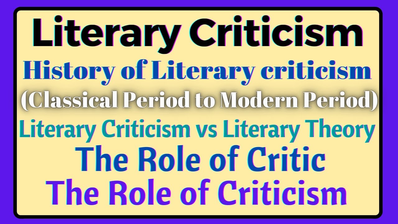[Sub]Literary Criticism|What is Literary Criticism|History and The Role of Critic and Criticism