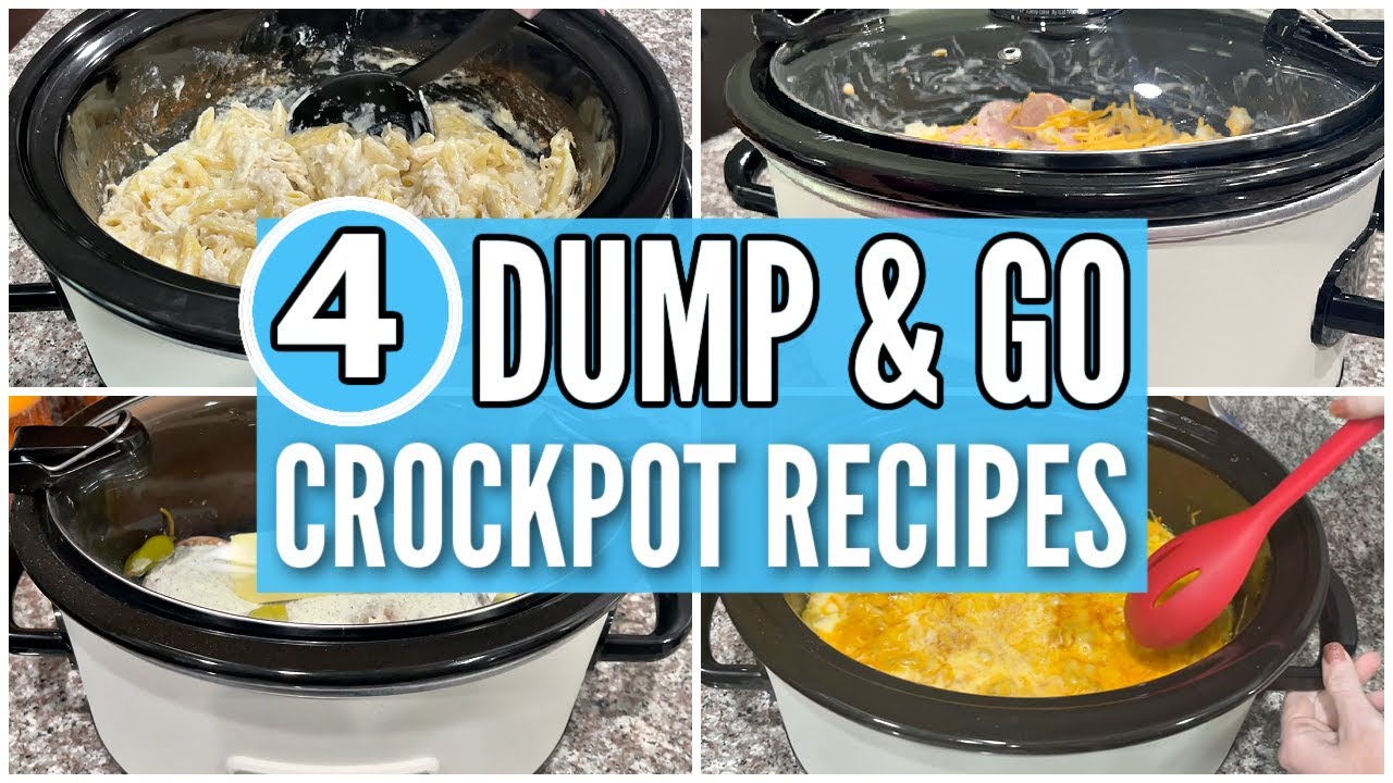 The BEST Dump & Go Crockpot Recipes | 4 Super EASY Slow Cooker Dinner Ideas