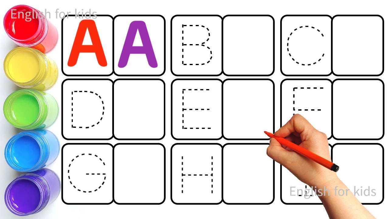 유아와 아이들을 위한 점선 따라 대문자 소문자 알파벳 쓰기 모음 | 알파벳송 | ABCD | abcd | alphabet song | A to Z | English for kids