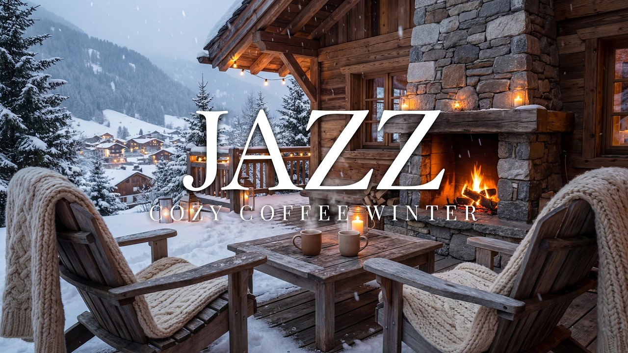 Cozy Winter Jazz with Fireplace ❄️ Soft Smooth Jazz for Relaxing Nights