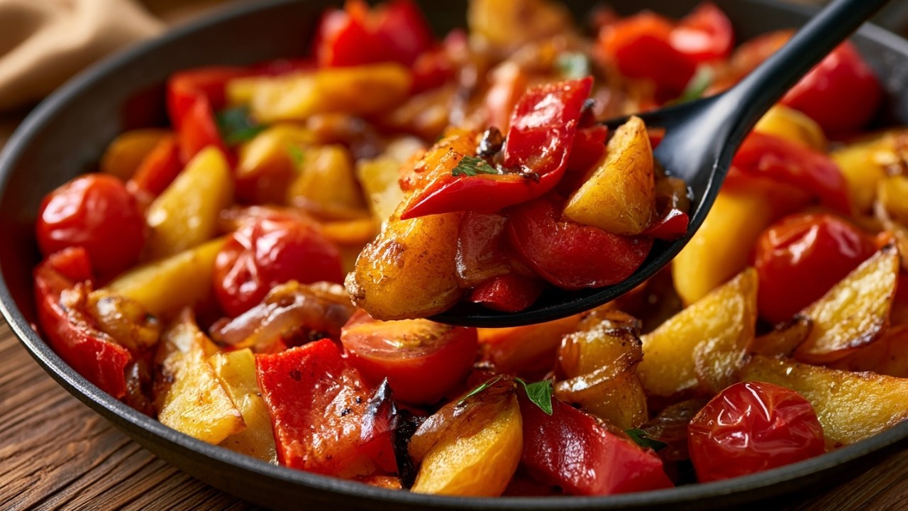 Better than Fries! Authentic Italian Potatoes and Peppers recipe. One-pan dinner in minutes!