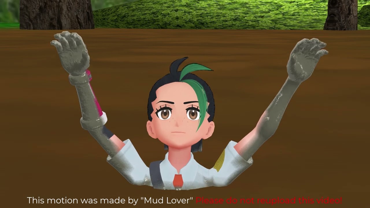 Nemona from Pokemon is sinking in mud