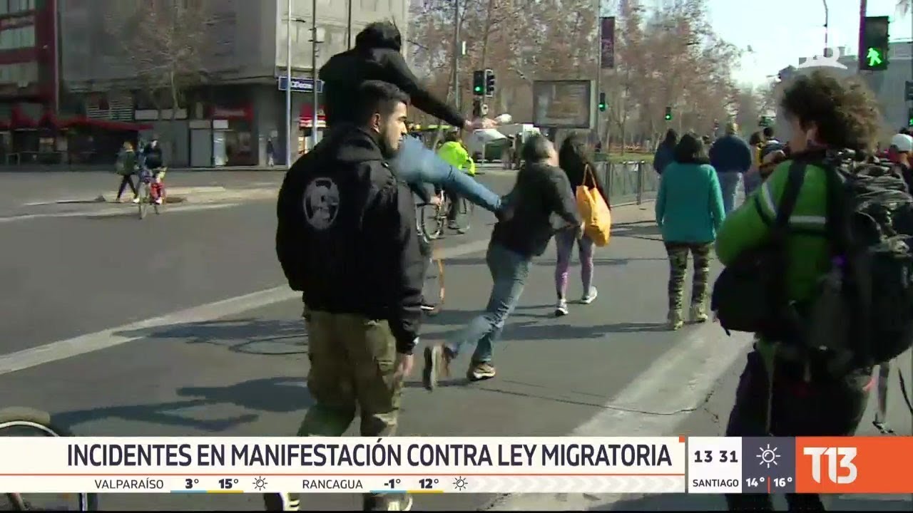 Llamado a manifestación contra ley migratoria finaliza con incidentes