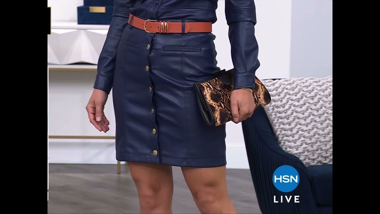 20250107 HSN Leather Skirt with Shirt
