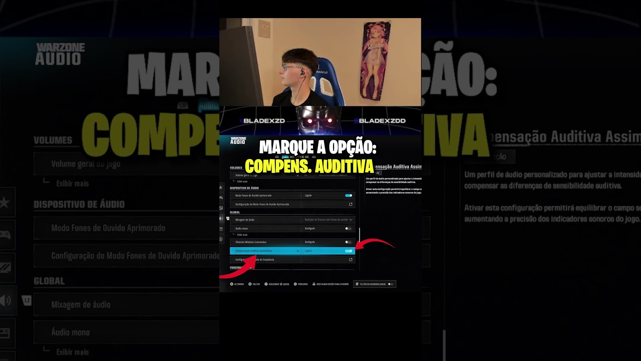 CONFIGURA&Ccedil;&Atilde;O DE &Aacute;UDIO DO BLADE  #warzone #warzoneclips #bladexzd #callofduty #mwiii #cod #codwarzone