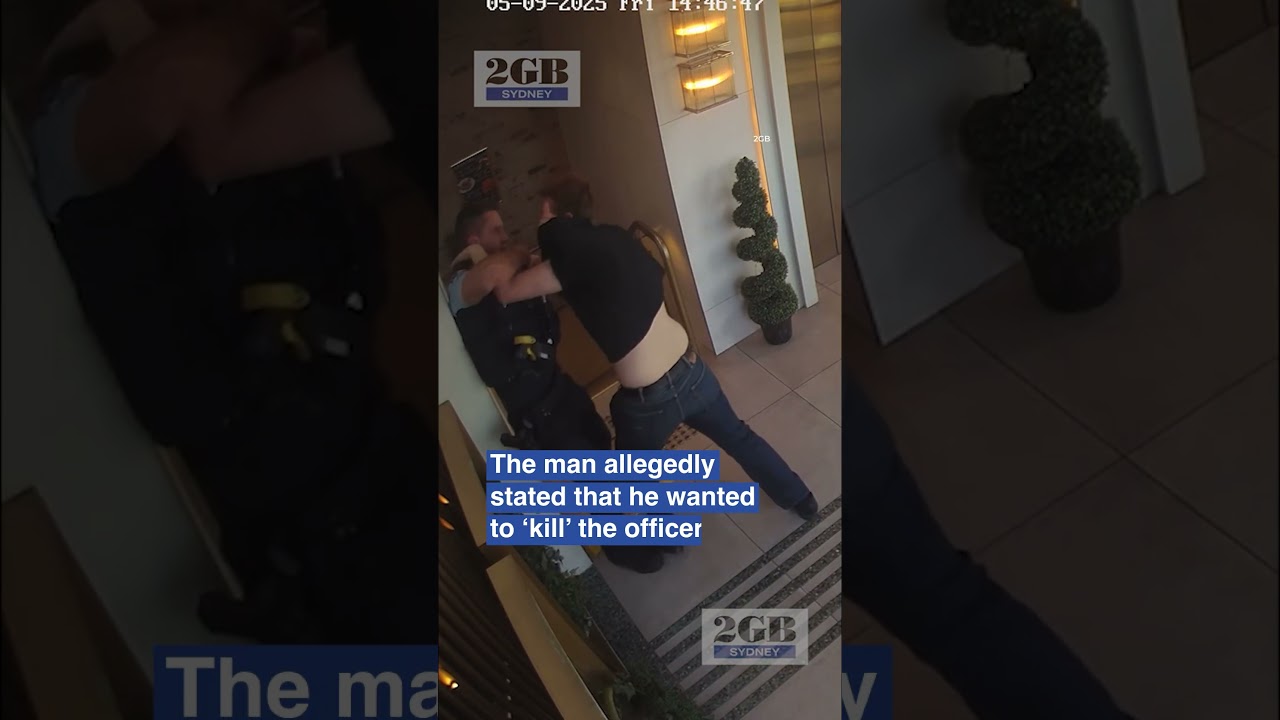 Shocking moment 'crazed' man attacks police officer at busy Sydney pub | Daily Mail