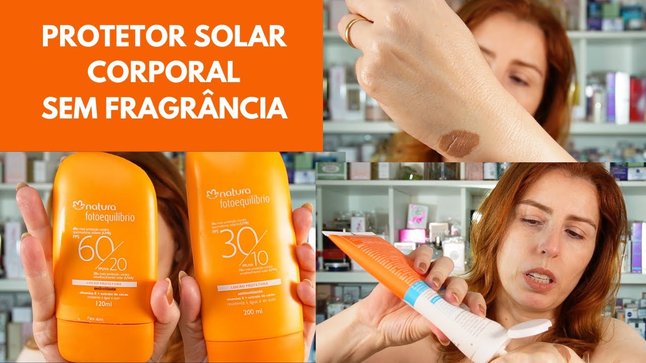 Protetor solar corporal sem fragrância - pra não ficar com cheiro de praia o dia todo!