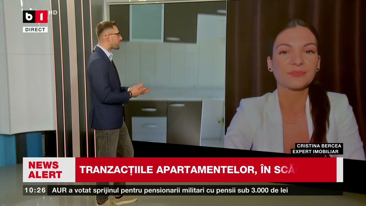 VÂNZĂRILE DE APARTAMENTE, SCAD DRASTIC. CRISTINA BERCEA, EXPERT IMOBILIAR, CU DETALII_Știri B1TV