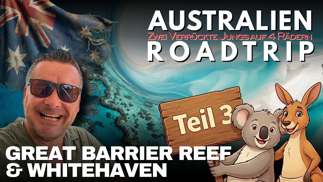 WHITEHAVEN! 🇦🇺 Road Trip Australien (Teil 3) | 4K: Great Barrier Reef, Whitehaven & Kangarus