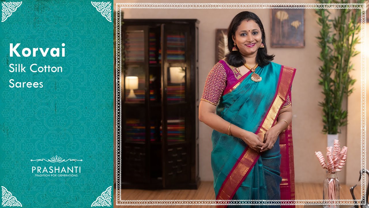 Handloom Korvai Silk Cotton Sarees by Prashanti