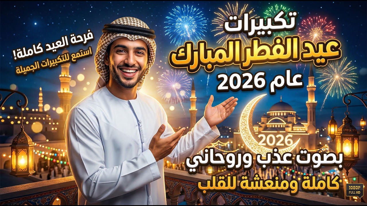 تكبيرات عيد الفطر بصوت جميل 🌷💛 (ساعة كاملة ) لنجعلها تملأ الدنيا الله أكبر الله أكبر