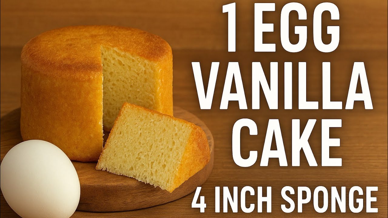 One Egg Vanilla Cake | 4-Inch Mini Cake Recipe for Two