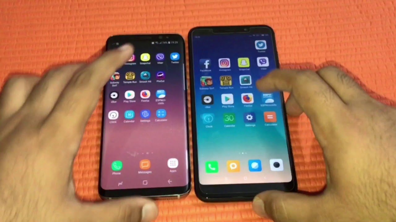 Xiaomi Redmi 5 plus vs Samsung galaxy s8 - Speed Test!!