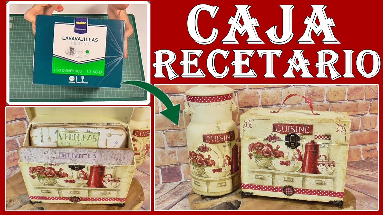 RECICLA UNA CAJA DE CARTÓN Y HAZTE UN RECETARIO DE ESTILO VINTAGE / CARTONAJE