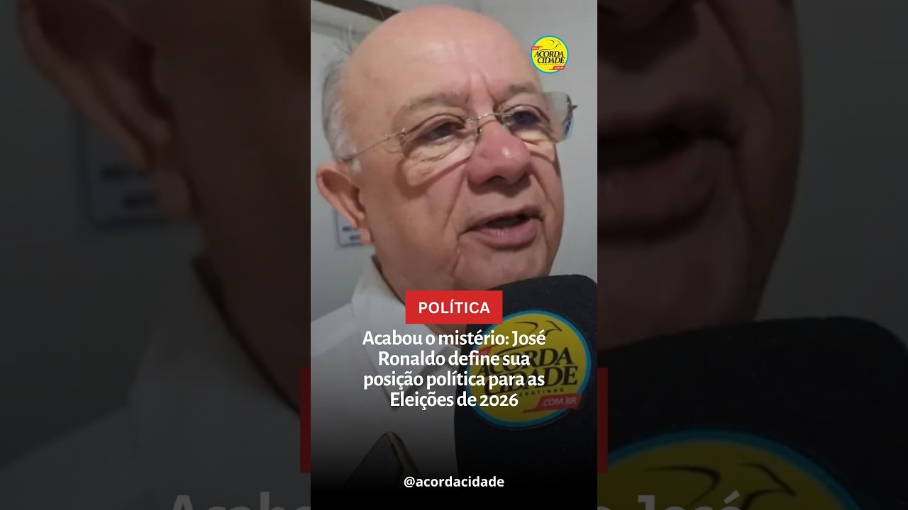 Acabou o mistério: José Ronaldo define sua posição política para as Eleições de 2026