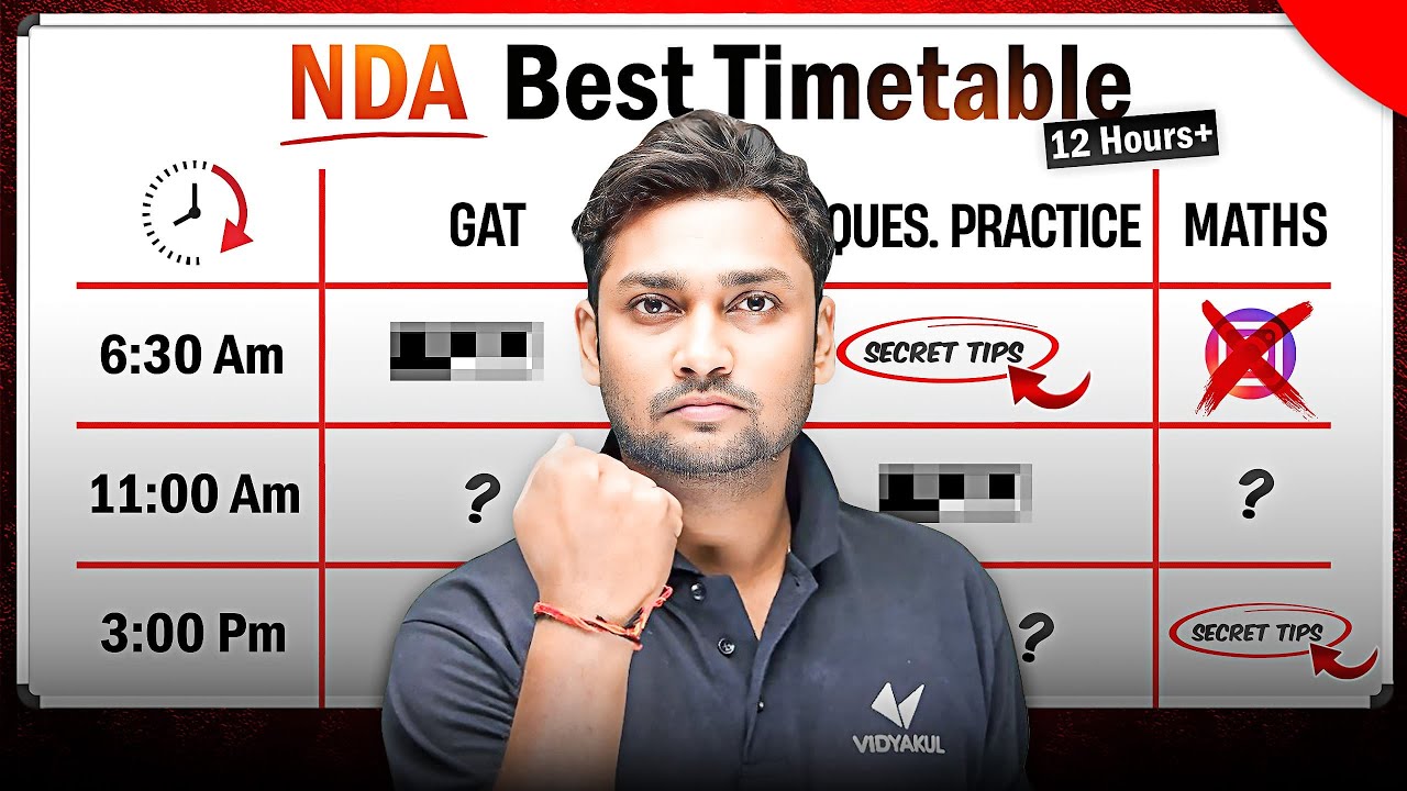 NDA 2 Best Timetable For 2025 | 12+ Hours Study Plan With Secret Tips | NDA Daily Routine 2025