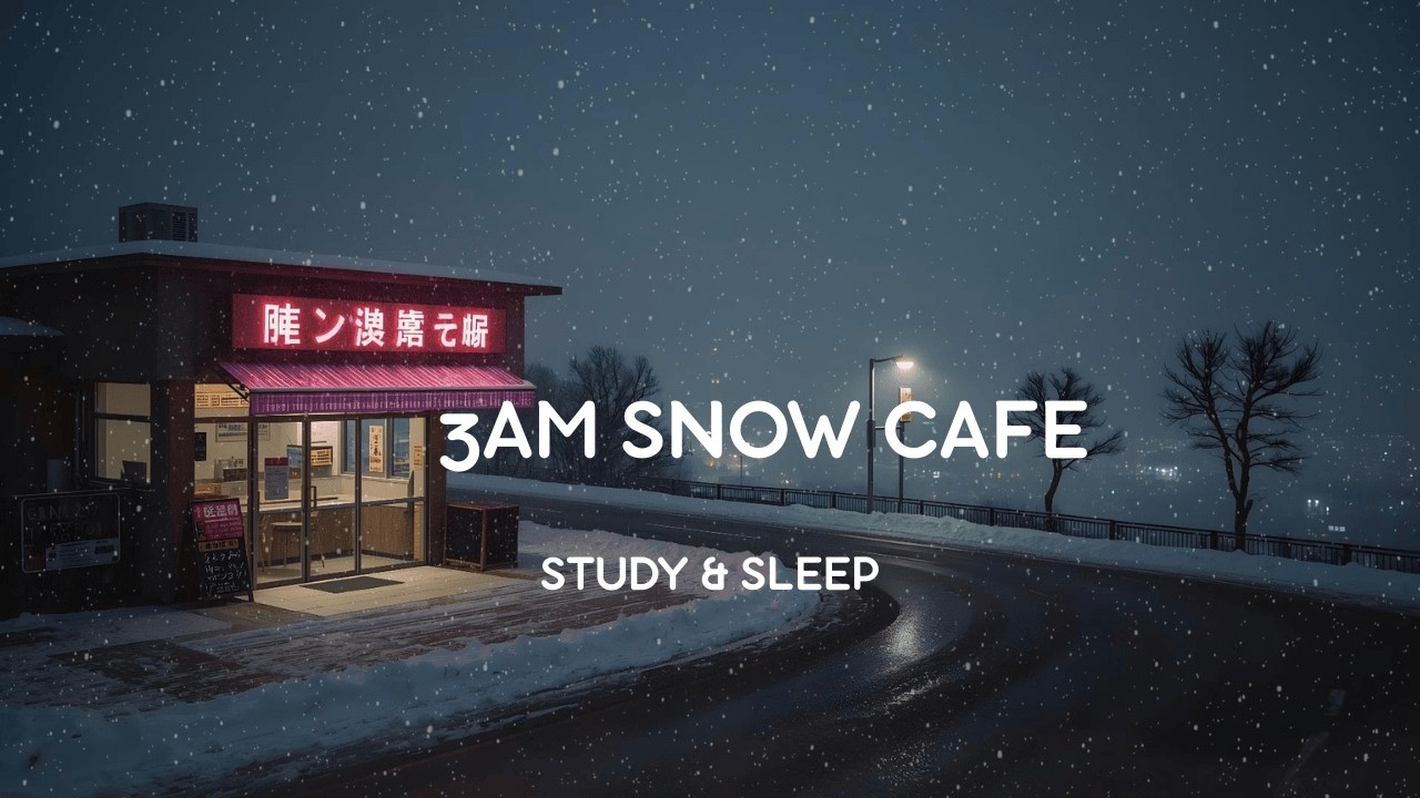 Tokyo Winter Night Café 🌨️ Calm Snowy Streets & Warm Coffee Sounds