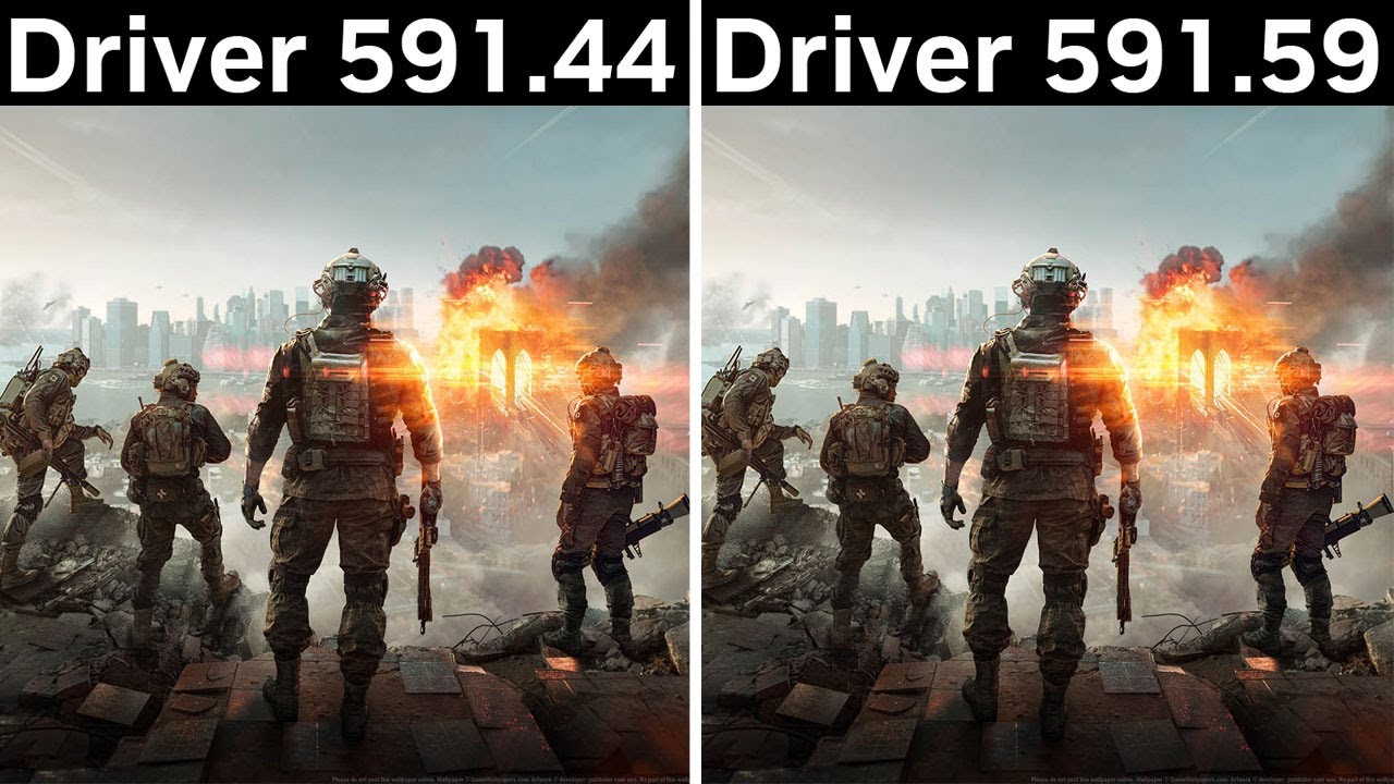 Nvidia Driver 591.44 vs Nvidia Driver 591.59 - Test in 7 Games