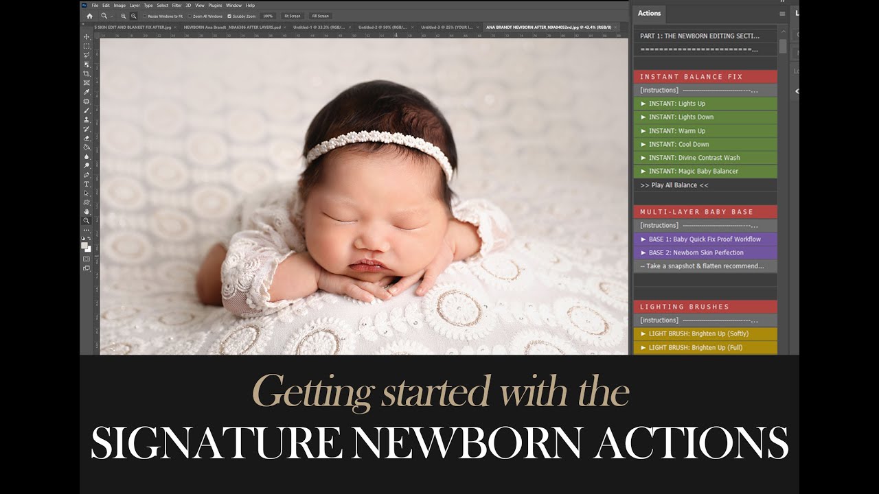 Getting started with the Signature Newborn Photoshop Actions in Photoshop
