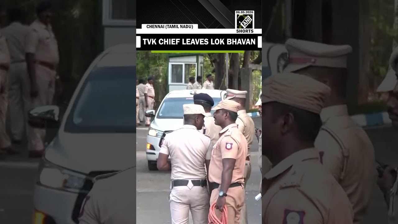 TVK Chief Vijay departs from Lok Bhavan after meeting with Tamil Nadu Governor
