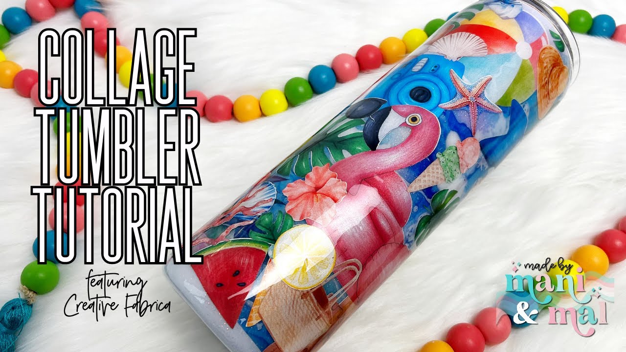 Summer Collage Tumbler Tutorial | Featuring Creative Fabrica