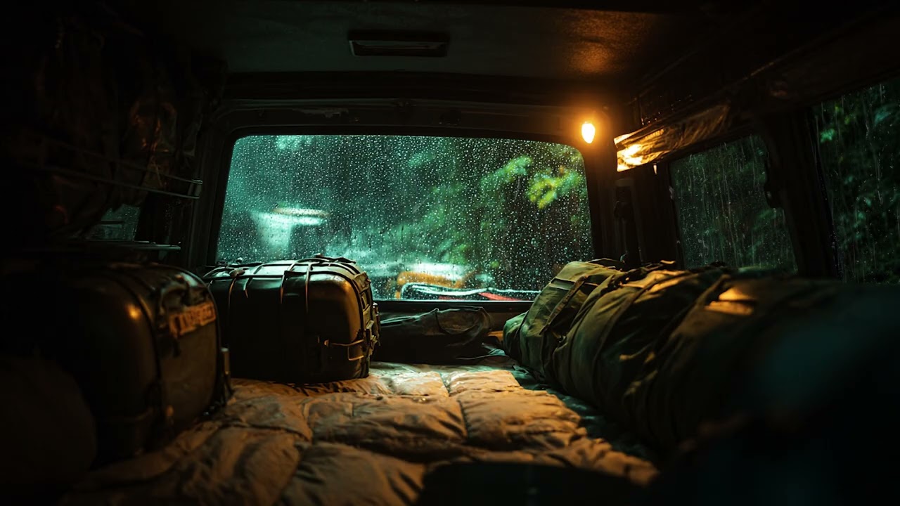 Rain & Thunder Sounds for Sleep | Heavy Storm in the Car at Night