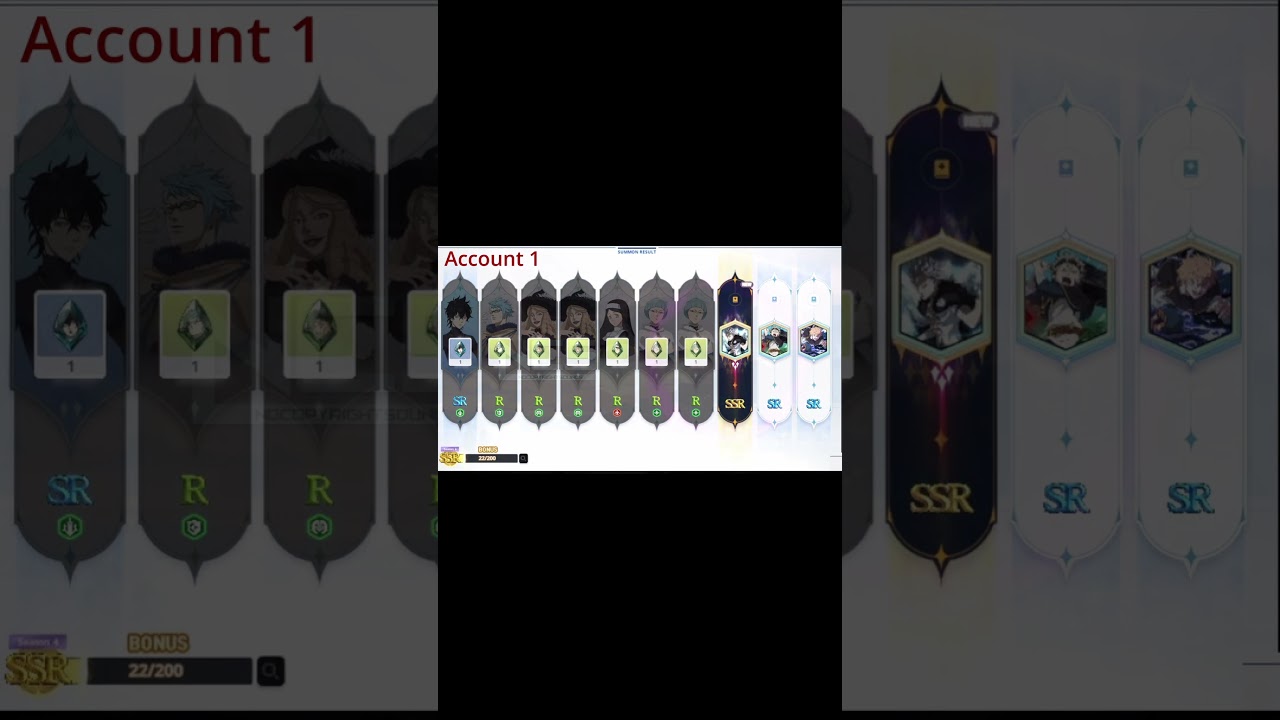 Black Clover Mobile: 70 Season 4 Pulls! 🎁 on acc # 1 #blackclovermobile #summoning #season4