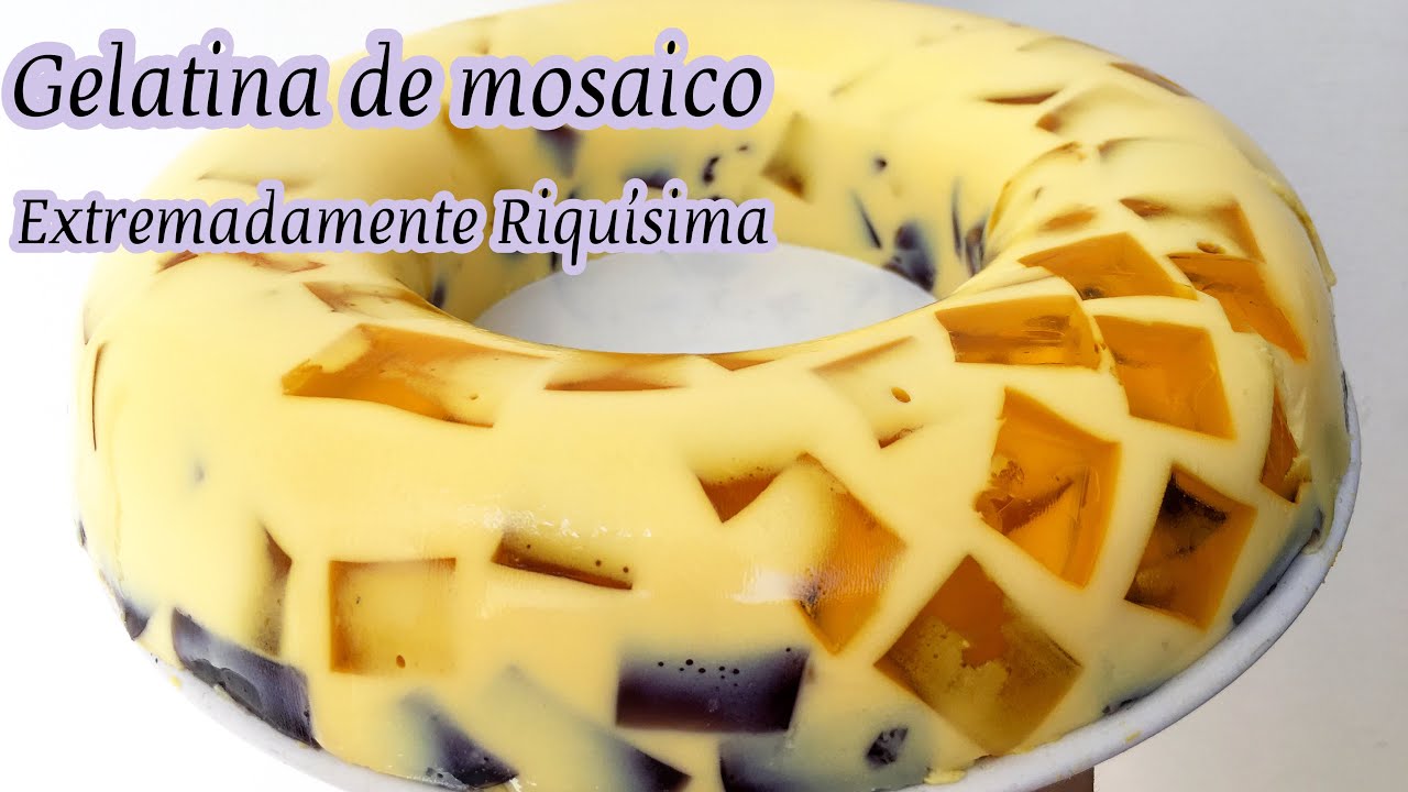 Cómo hacer gelatina de mosaico / Fácil y Riquísima con jugo de piña