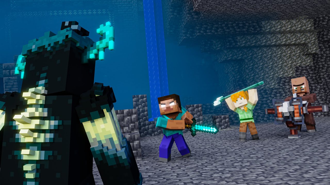 Warden VS Team Herobrine! - Alex And Steve Life (Minecraft Animation)