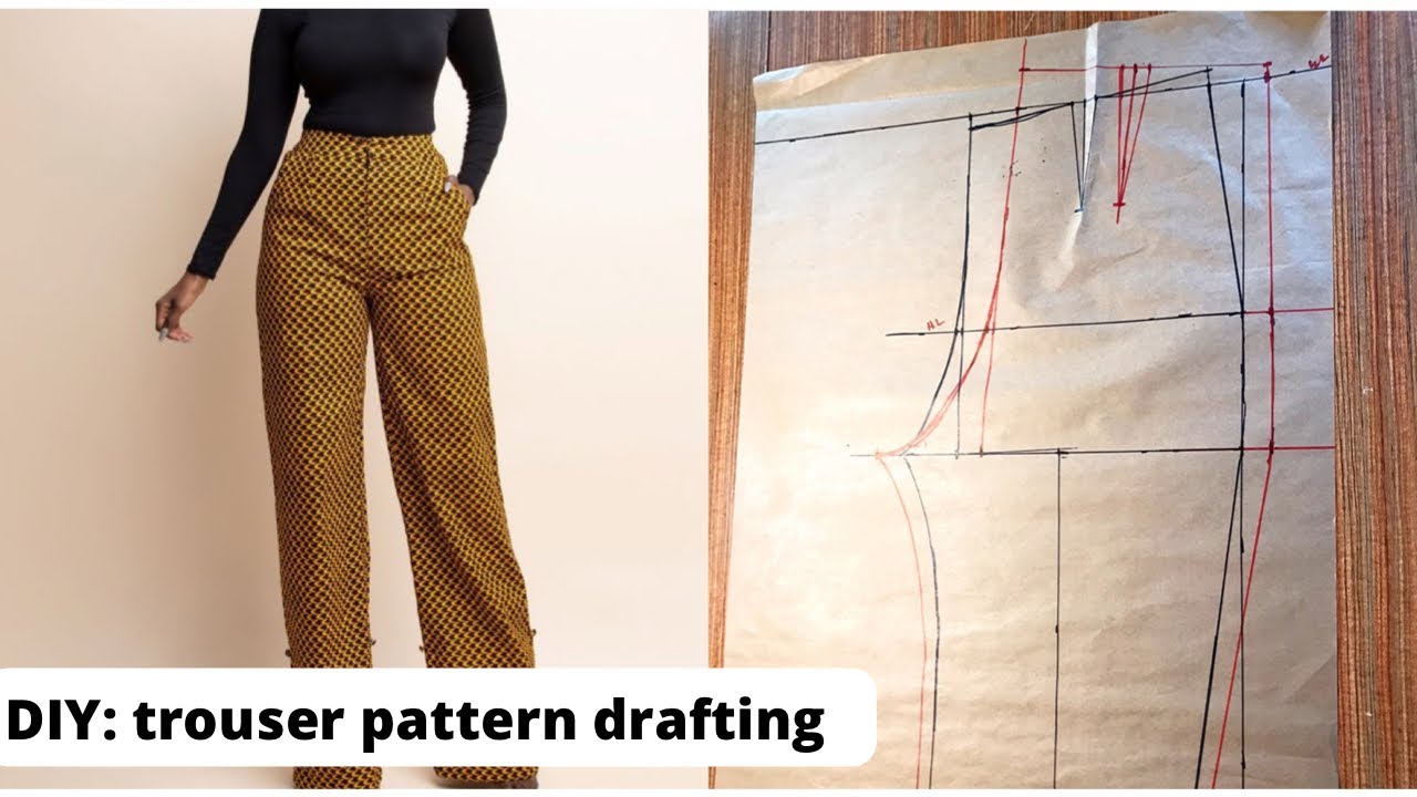 How to draft a basic trouser pattern// easy pattern drafting// Beginners friendly
