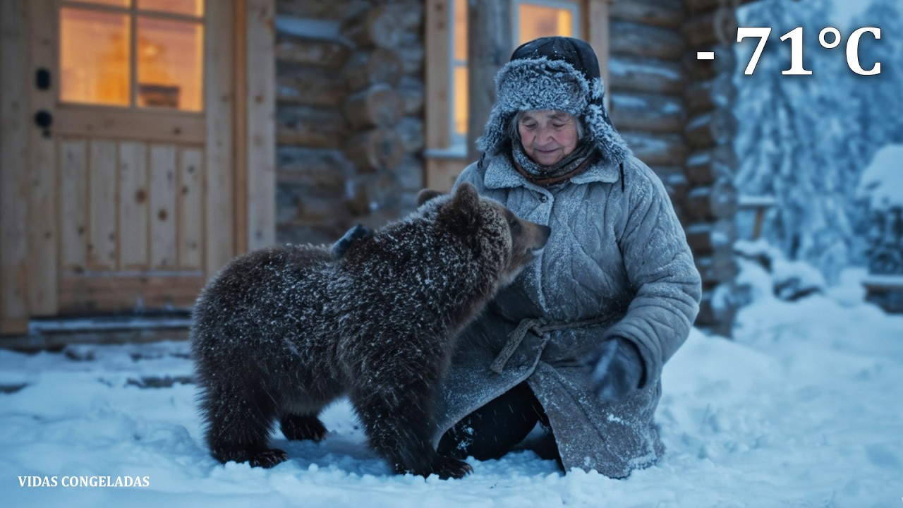 ¡Un Oso Cachorro llega  Enfermo y pide Ayuda a esta Mujer de 80 Años (-71°C)! 🐻 impactante!!