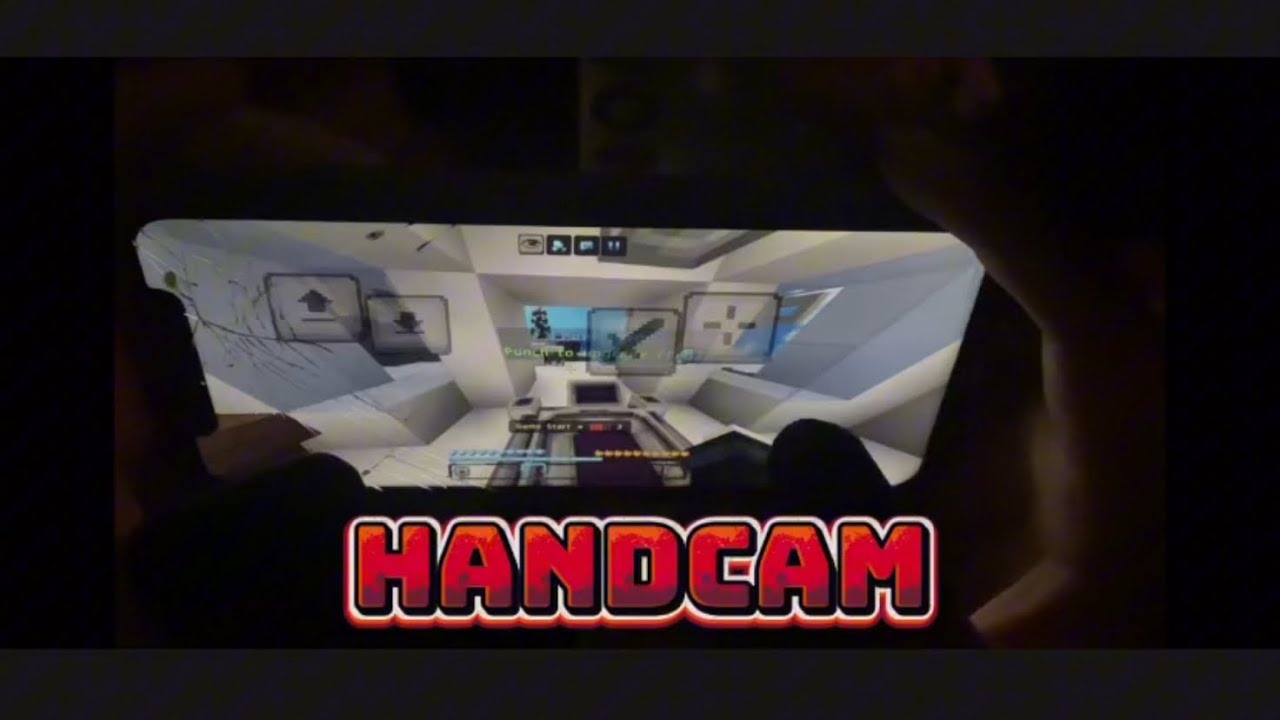 hive bedwars with handcam on mobile