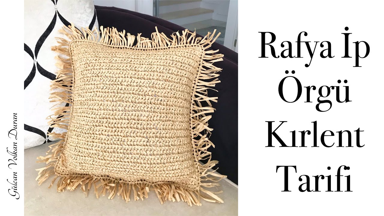 Rafya İpten Püsküllü (Saçaklı) Kırlent (Yastık) Yapımı