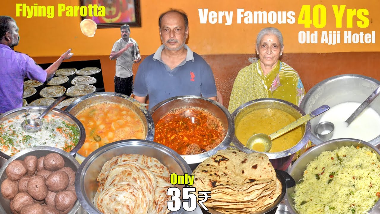 This Place 40 Yrs Old Ajji Hotel Famous for Veg Meals | Flying Parotta in Bangalore| StreetFoodIndia