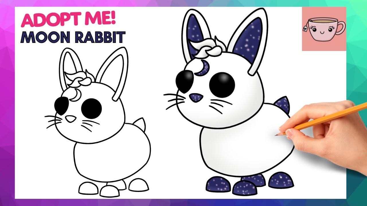How To Draw Moon Rabbit Pet | Adopt Me 2023 Lunar New Year | Cute Easy Drawing Tutorial