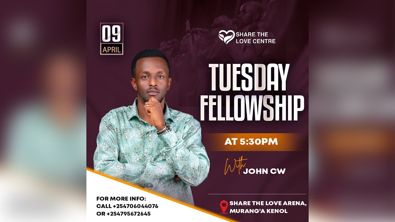 WELCOME TO TUESDAY FELLOWSHIP WITH TR. JOHN CW 09-04-2024