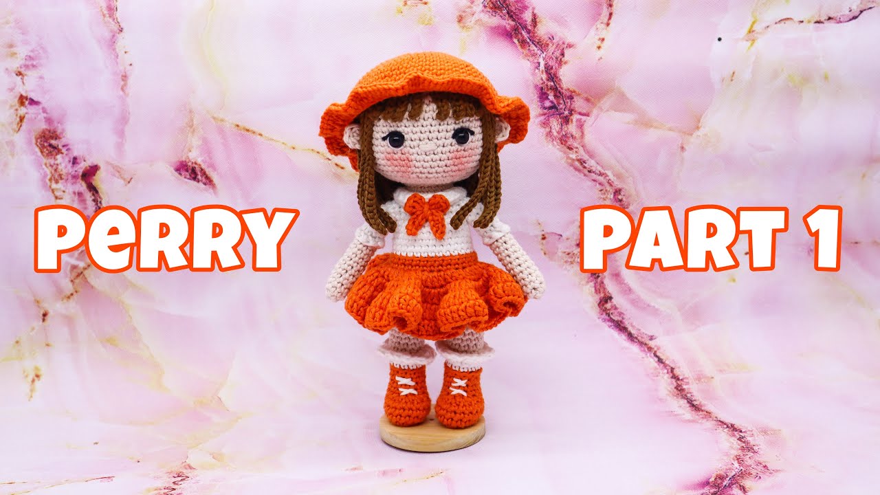 PERRY | PART 1 | ARMS, SHOES & LEGS, BODY, COLLAR, SKIRT | MAKING AMIGURUMI CROCHET DOLL
