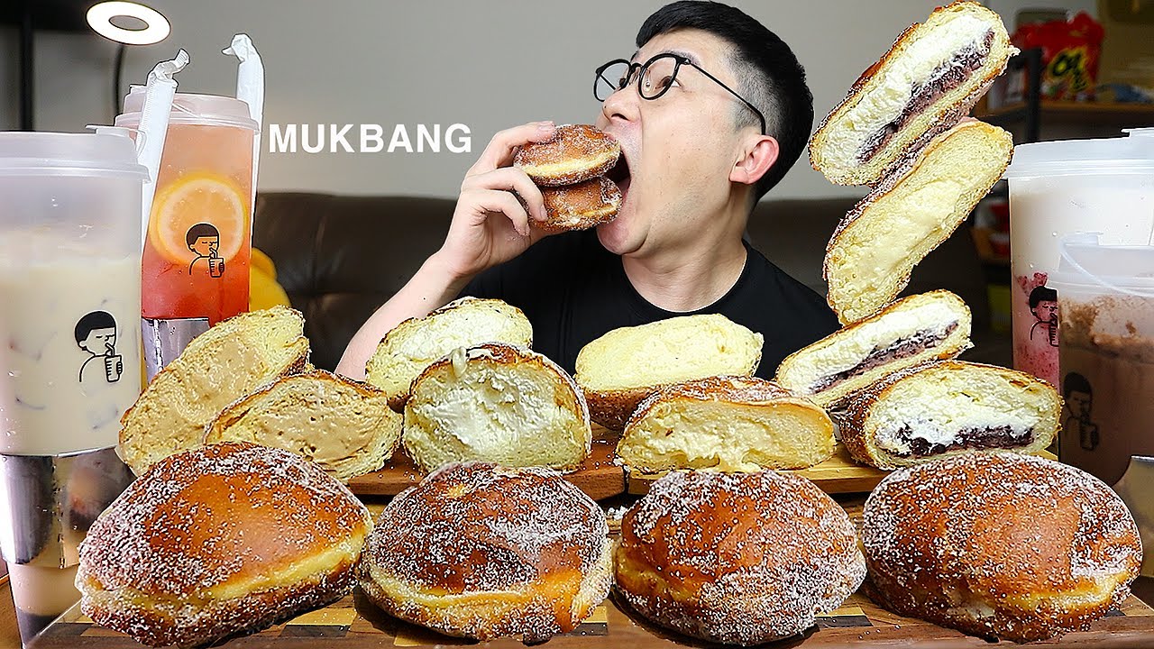 ASMR MUKBANGㅣDESSERT CREAMY DONUT🍩ㅣEATING SHOW