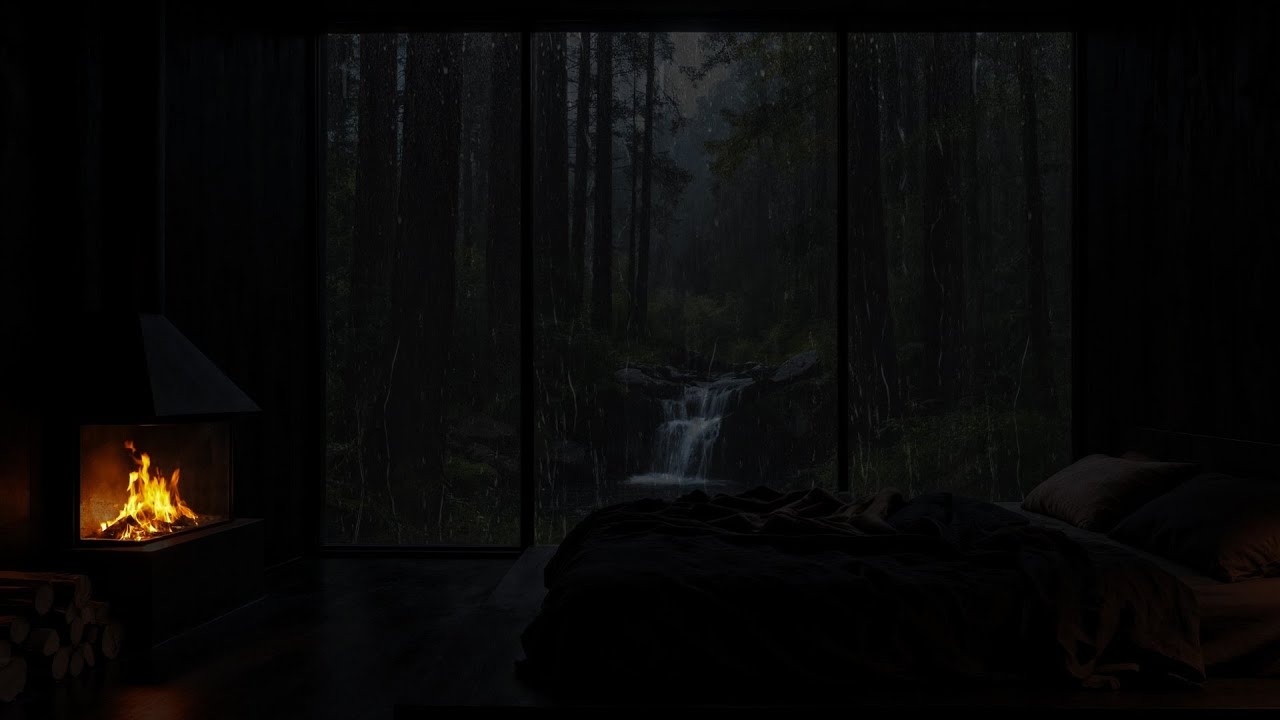 Deep Sleep Forest Cabin | The sound of rain helps reduce stress and promote deep sleep.