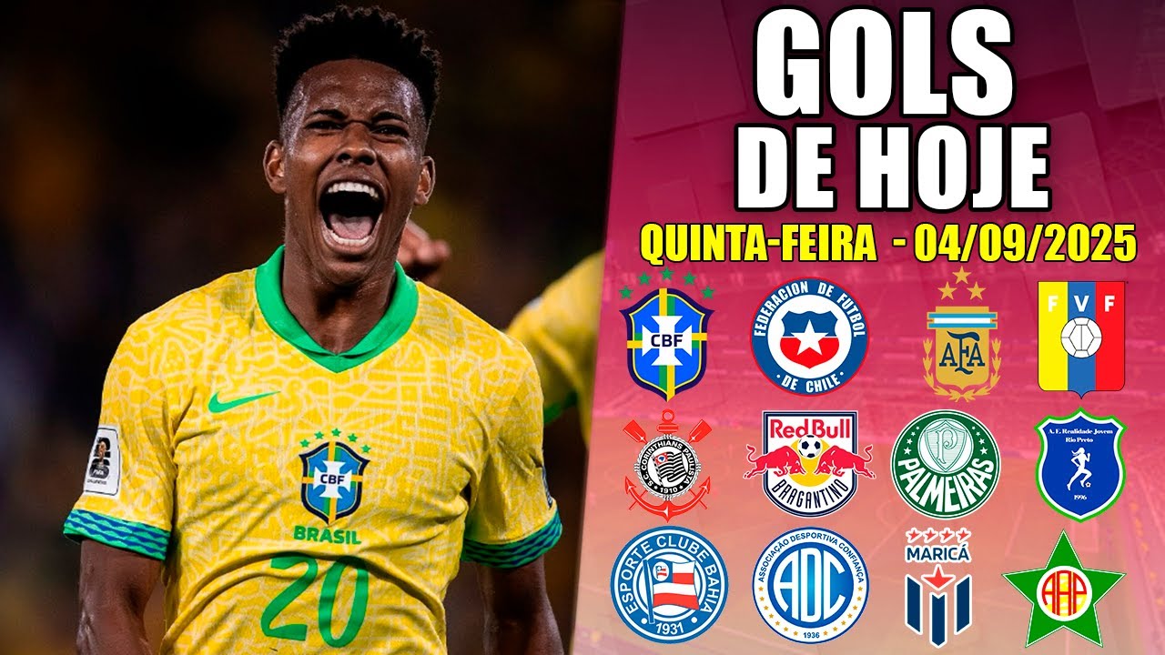 ⚽ TODOS OS GOLS DESTA QUINTA-FEIRA 04/09/2025 - GOLS DE HOJE, ELIMINATORIAS DA COPA (COMPLETO)