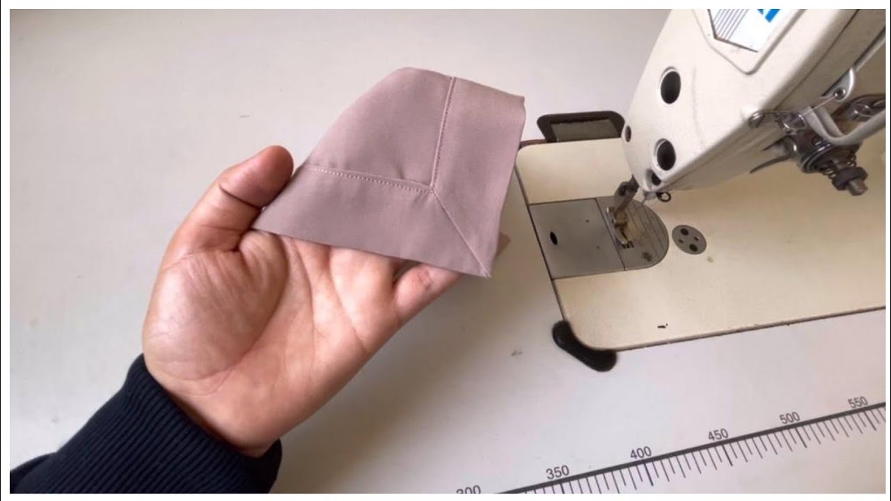 نصائح وحيل الخياطة 💥 طريقة تشطيب الزاوية القائمة لمناديل المطبخ وغيرها Sewing Tips and Tricks