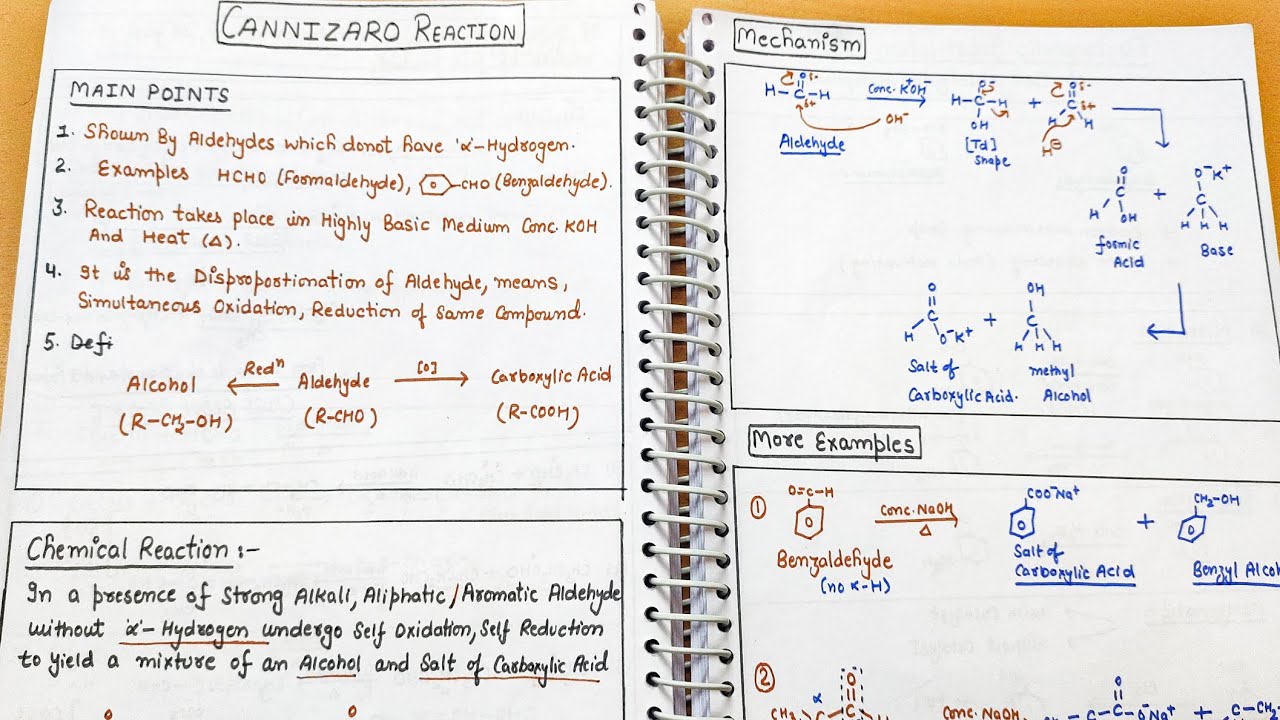 37) Cannizzaro Reaction| Aldehyde with no alpha Hydrogen Class12 #neet #cbseexam #jee #iitjee #cbse
